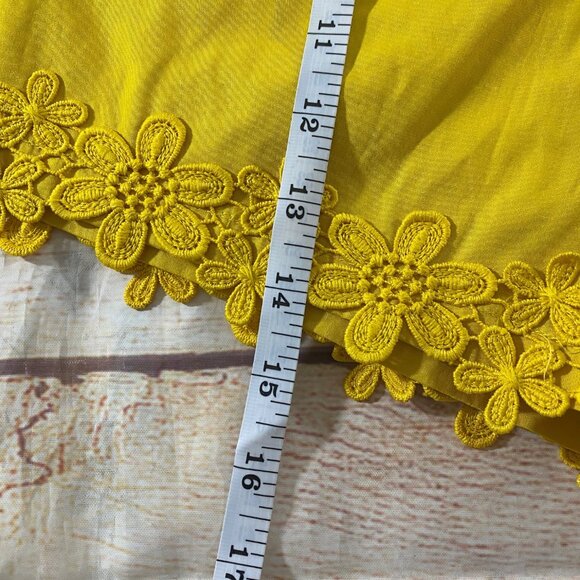 NWT Savage X Fenty Women's Yellow Floral Trim High Waist Shorts - XXS - Picture 6 of 14